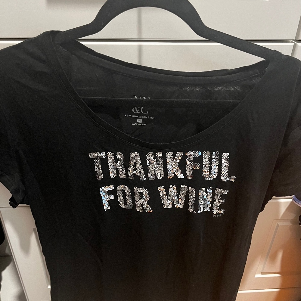Thankful for wine t shirt